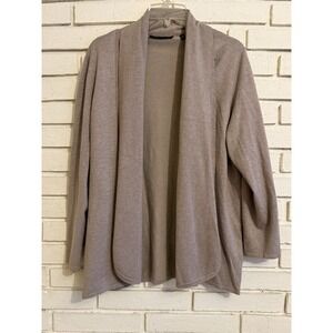 Lyn-‎ Tan Cardigan Sweater- Women's Size 2X Open Front Knit